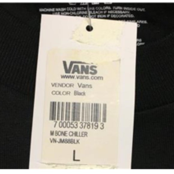 VANS Y2K T Shirt Black Mens Skateboarding Skull Bone Chiller NEW Old Stock - Picture 4 of 4